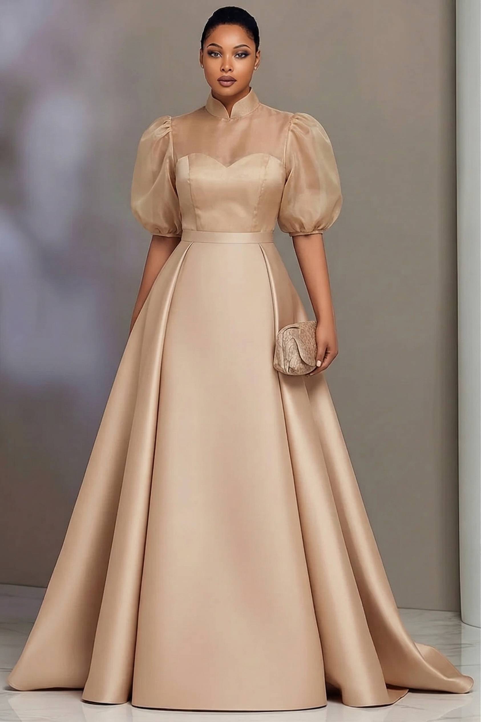 Event Support - Plus Size Elegant Satin Prom Dresses
