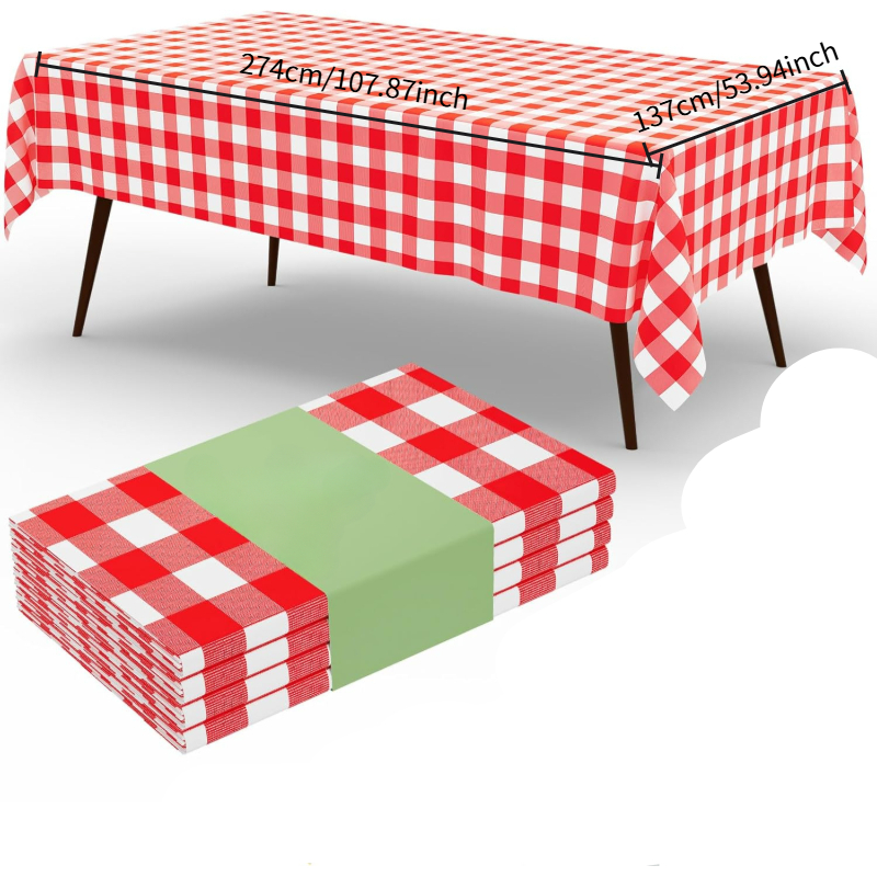 Rectangular Red White Checkere - огляд і ціна Table Cloth Disposable