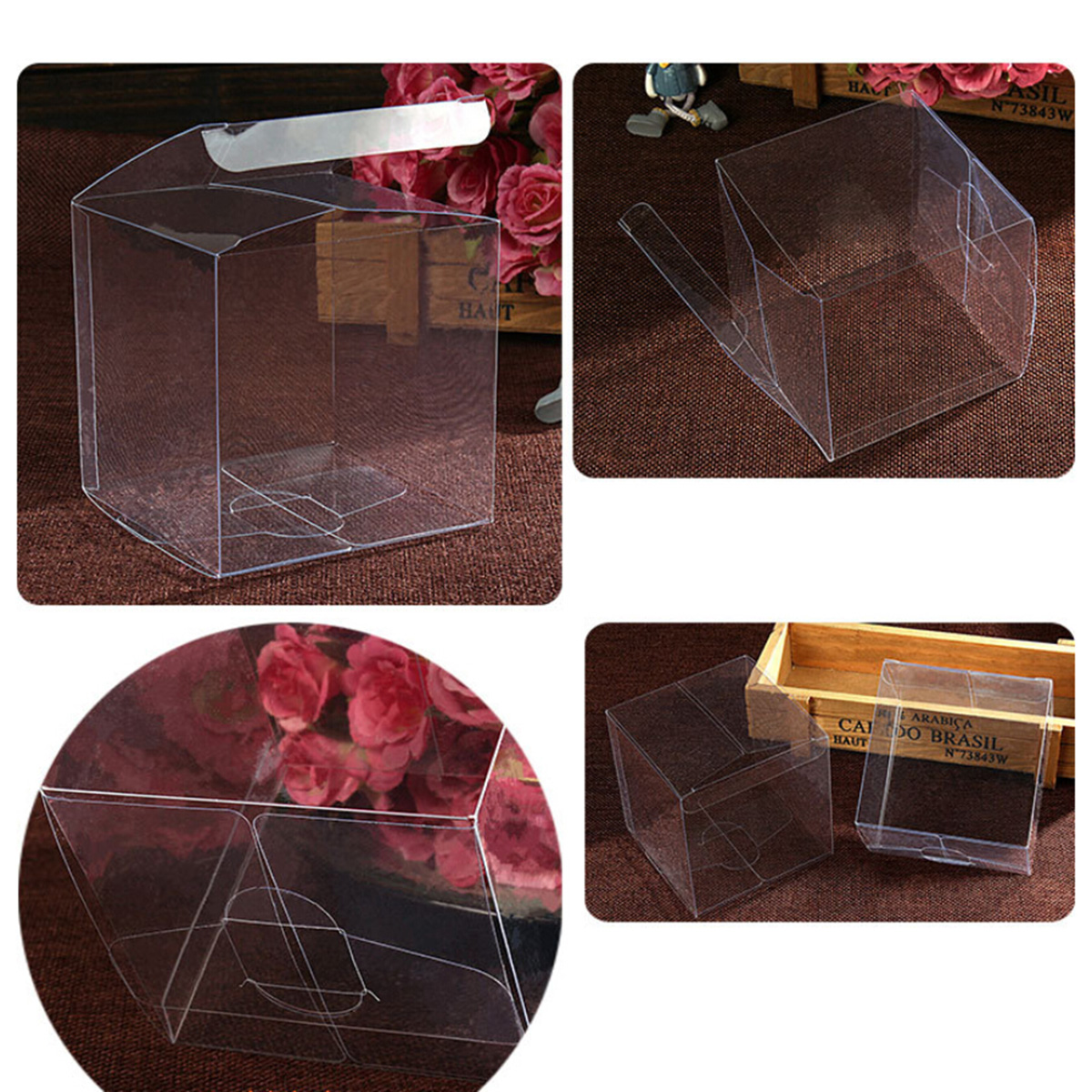 50pcs Clear PVC Plastic Boxes  - огляд і ціна Event Party Box