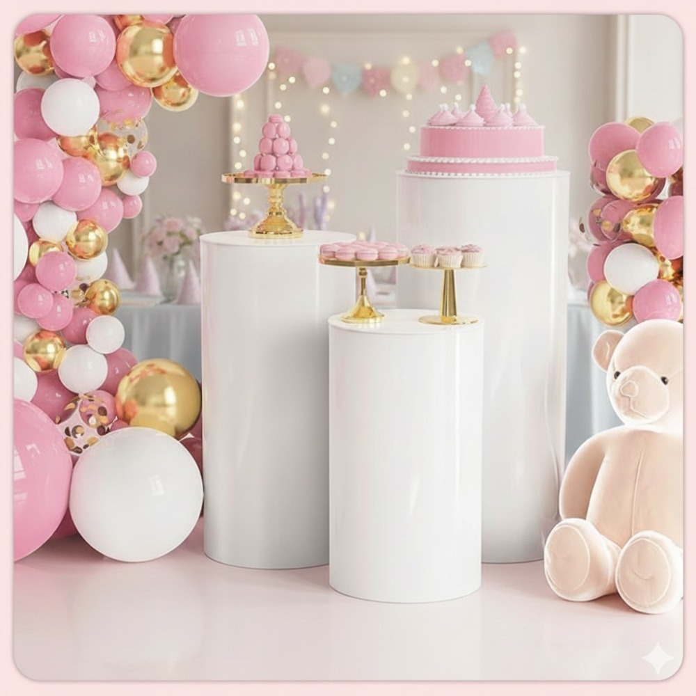 3/5Pcs White Cylinder Pedestal - огляд і ціна Event Party