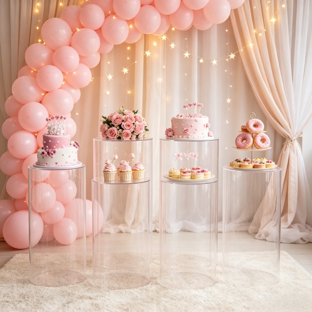 3/5Pcs White Cylinder Pedestal - огляд і ціна Event Party