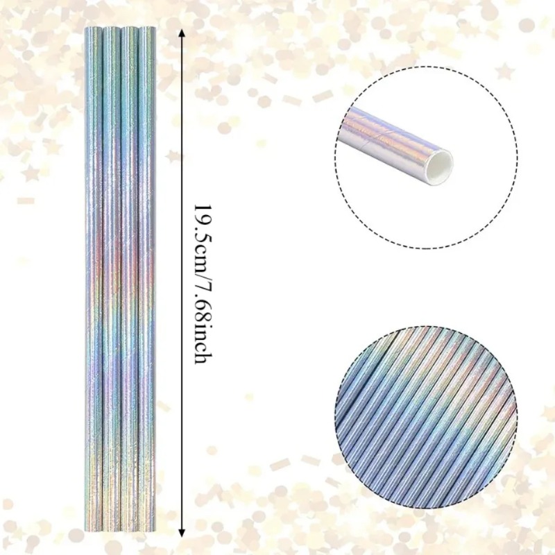 25/50/100PCS Silver Laser Pape - огляд і ціна Paper Straw Color