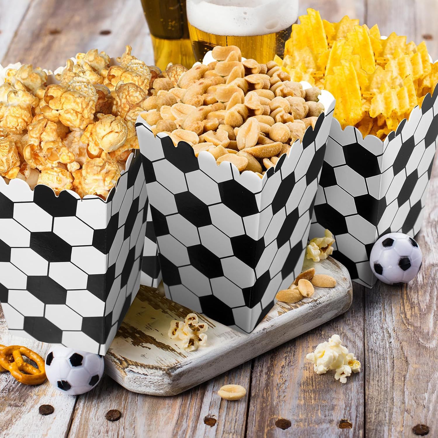 6/18Pcs  Football Popcorn Boxe - огляд і ціна Event Party Box