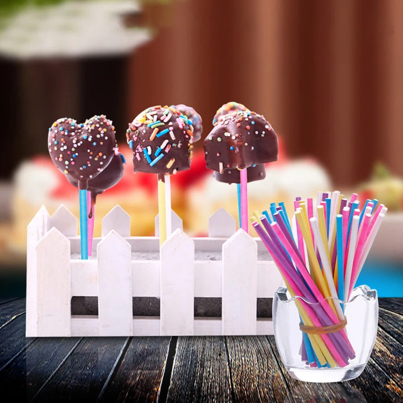 100Pcs/Lot Paper Lollipop Stic - огляд і ціна Paper Straw Color