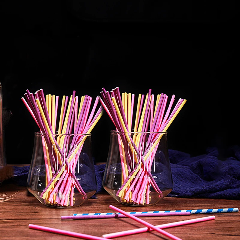 100Pcs/Lot Paper Lollipop Stic - огляд і ціна Paper Straw Color