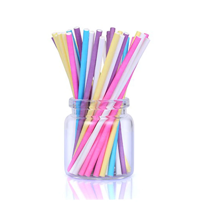 100Pcs/Lot Paper Lollipop Stic - огляд і ціна Paper Straw Color