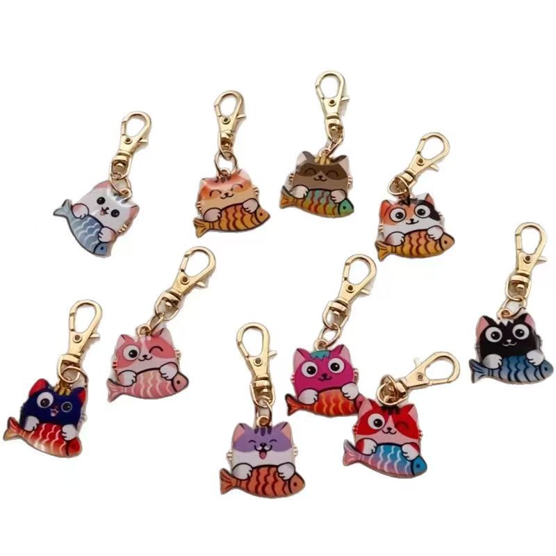 10pcs alloy printed cat keycha - огляд і ціна Party Favor Bag